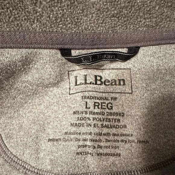 L.L Bean Men's  Fleece, Quarter-Zip Size L(i9 - Picture 4 of 6